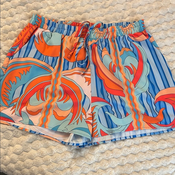 SHEIN Pants - SHEIN Blue and Orange Bermuda Shorts